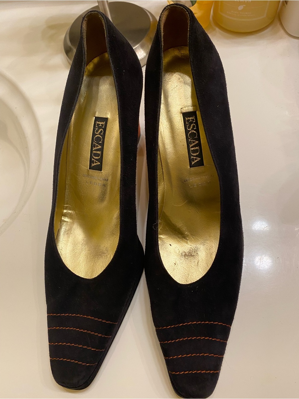 Vintage Escada Black leather Women's Pumps